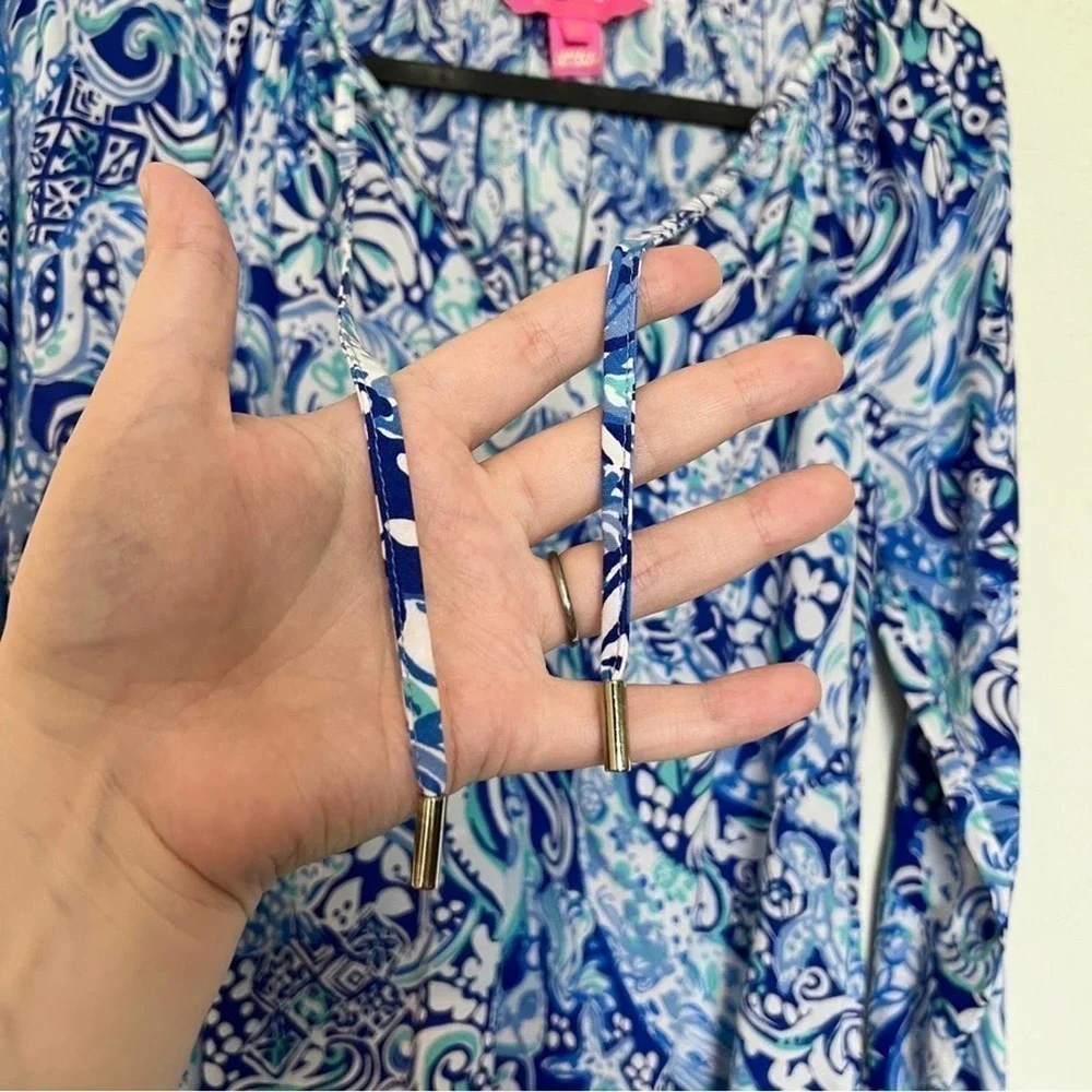 Lilly Pulitzer Willa Blouse Royal Purple 60 Animals Print Size XXS Resortwear